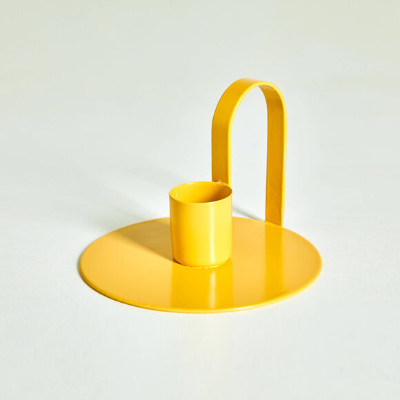 Bougeoir jaune métal - lot de 2 (jaune)