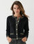 Cardigan boutons dor&eacute;s, d&eacute;tails brillants (noir)