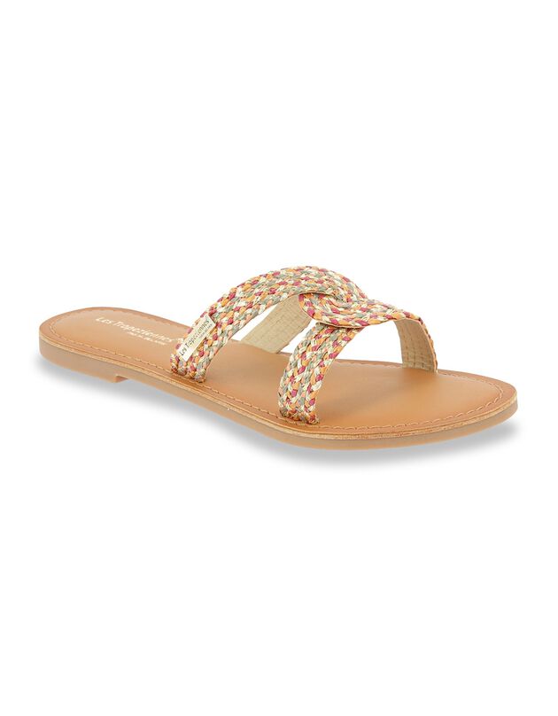 Mules plates tressées multicolores Cina (multicolore)