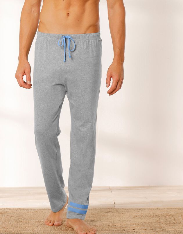 Pantalon pyjama coton mélangé gris chiné (gris chiné)