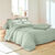 Linge de lit uni coton (vert amande)