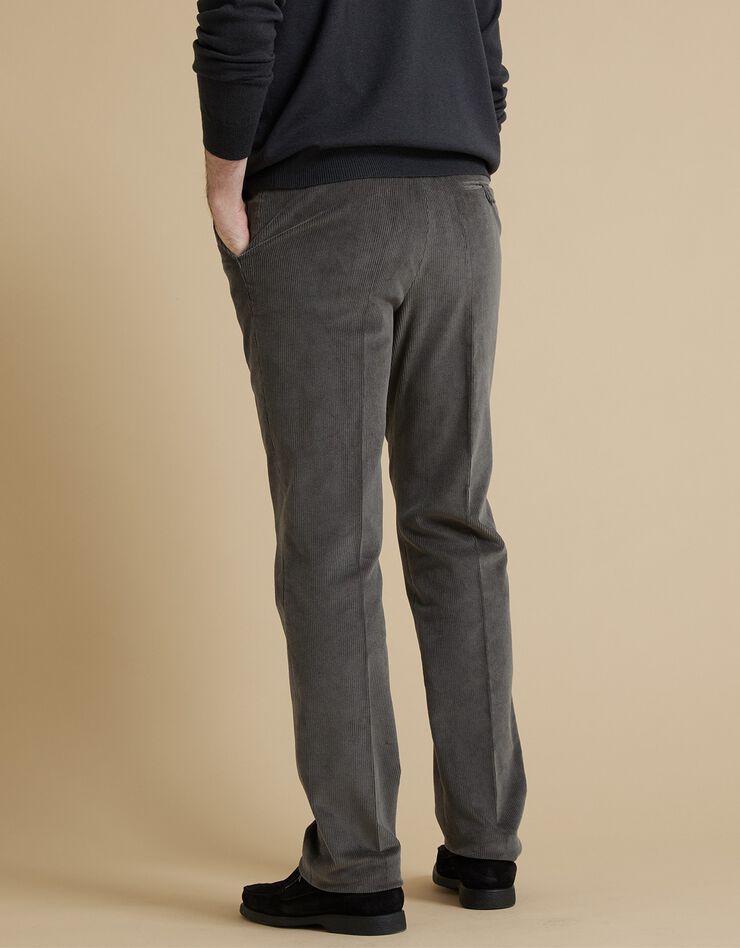 Pantalon velours taille élastiquée sans pince (gris) Pantalon velours taille élastiquée sans pince (gris)