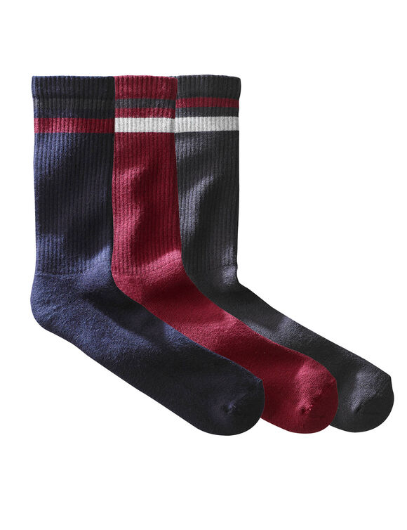 Chaussettes c&ocirc;tel&eacute;es - lot de 3 paires (bordeaux)