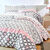 Linge de lit Marlow motifs g&eacute;om&eacute;triques - coton 57 fils/cm&sup2; (gris / rose)