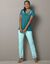 Pantalon base imprimée bucolique - coton jersey (aqua)