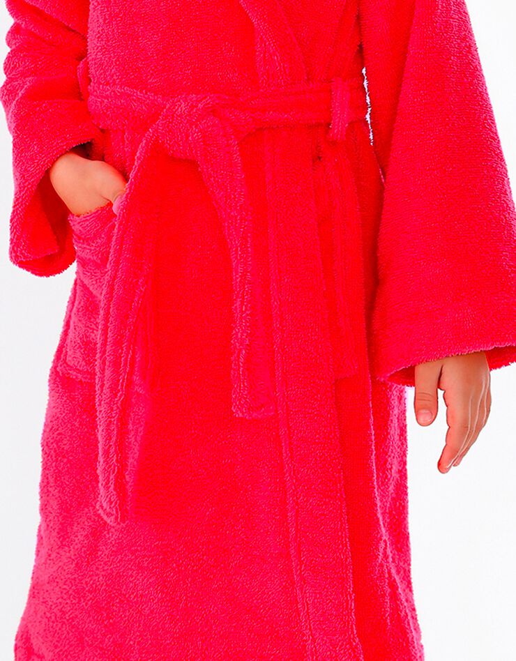 Peignoir enfant éponge bouclette à capuche (corail) Peignoir enfant éponge bouclette à capuche (corail)