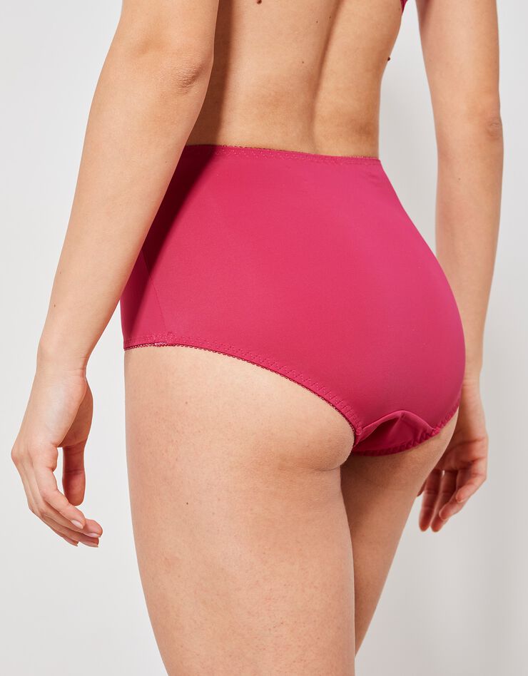Gainette microfibre tulle brodé Caminata (cerise) Gainette microfibre tulle brodé Caminata (cerise)