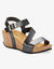 Sandales compensées cuir semelle liège (noir)