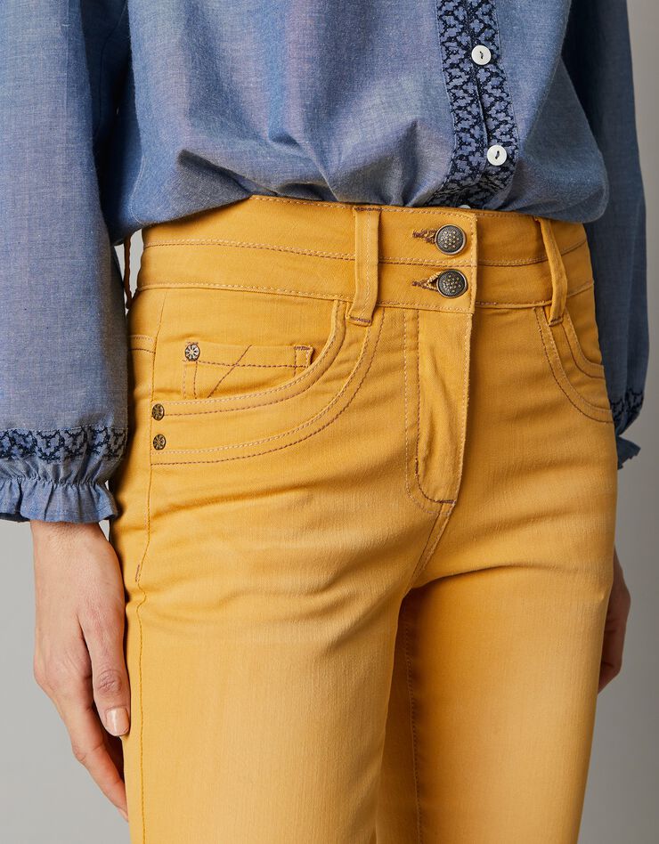 Jean 7/8ème fuselé couleur stretch (miel)