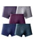 Boxer uni ceinture élastiquée recouverte - lot de 5 (gris + marine + parme)