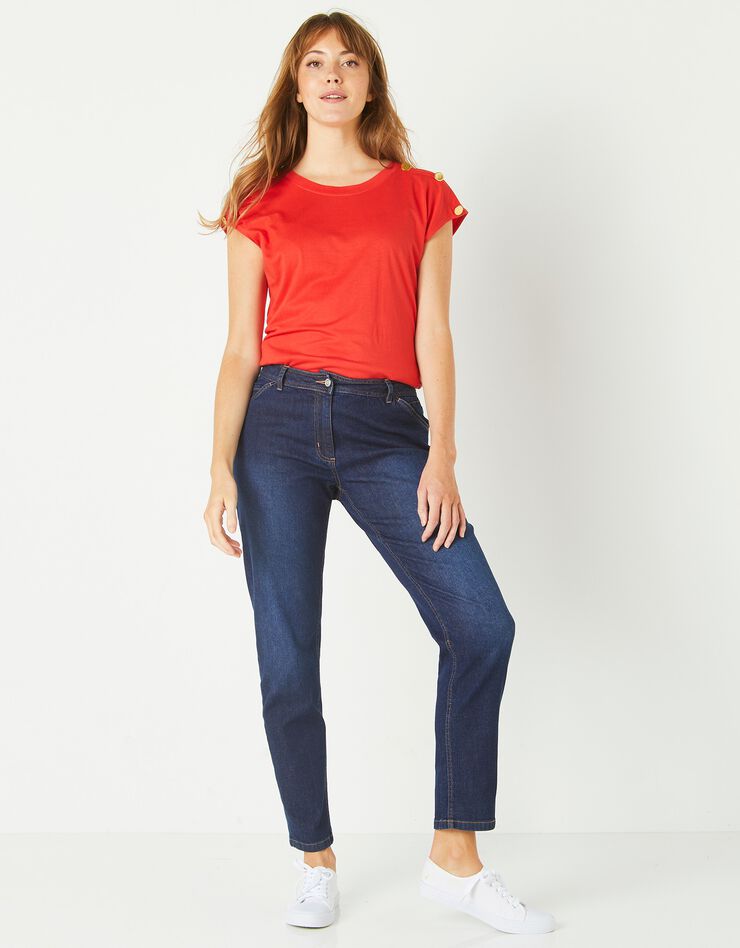 Pantalon mom, denim stretch (dark blue) Pantalon mom, denim stretch (dark blue)