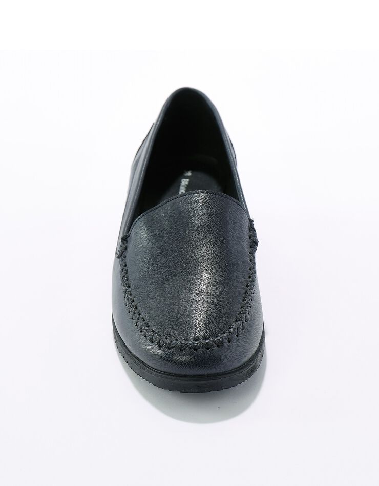 Mocassins largeur confort en cuir souple - uni  (marine)