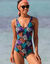 Maillot de bain 1 pièce imprimé Malaya (noir / multicolore)