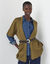 Gilet long ouvert manches courtes toucher doux  (vert olive)