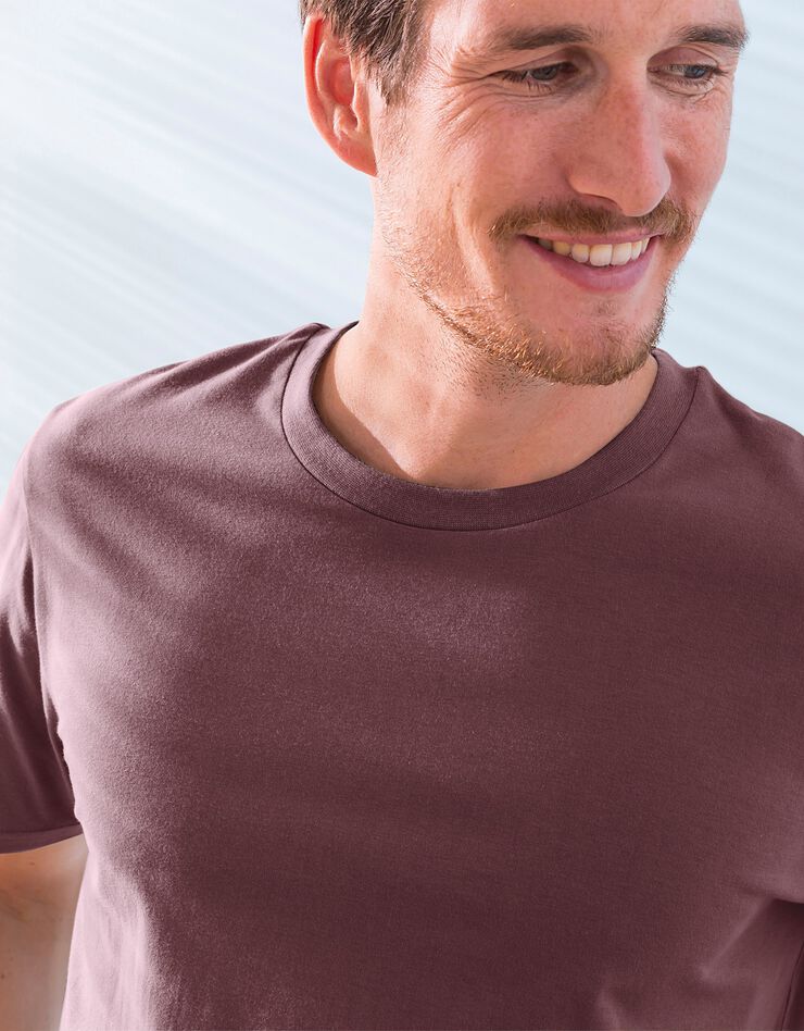 Tee-shirt col rond manches courtes - lot de 3 (bordeaux + marine + bleu) Tee-shirt col rond manches courtes - lot de 3 (bordeaux + marine + bleu)