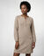 Robe-pull &agrave; godets col tunisien, d&eacute;tails couture (beige chin&eacute;)