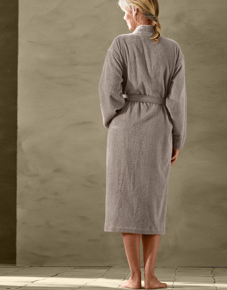 Peignoir mixte éponge col kimono - coton issu de l'agriculture biologique (taupe) Peignoir mixte éponge col kimono - coton issu de l'agriculture biologique (taupe)