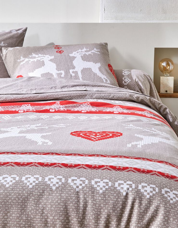 Linge de lit Cerfy en coton (sable)