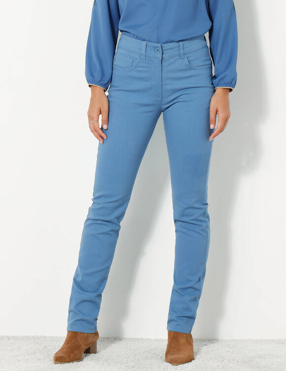Pantalon droit gainant - grande stature entrej. 78 cm (bleu)