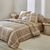 Linge de lit César en coton imprimé carreaux (beige)