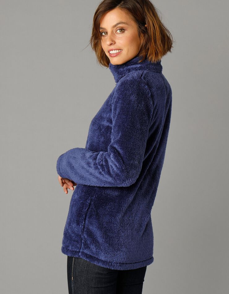Veste zippée maille peluche (marine) Veste zippée maille peluche (marine)
