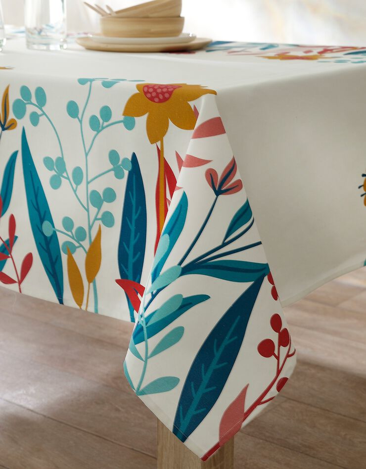 Nappe fabriquée en France, motif frise Fleurs spectaculaires - coton biologique(1) (multicolore)