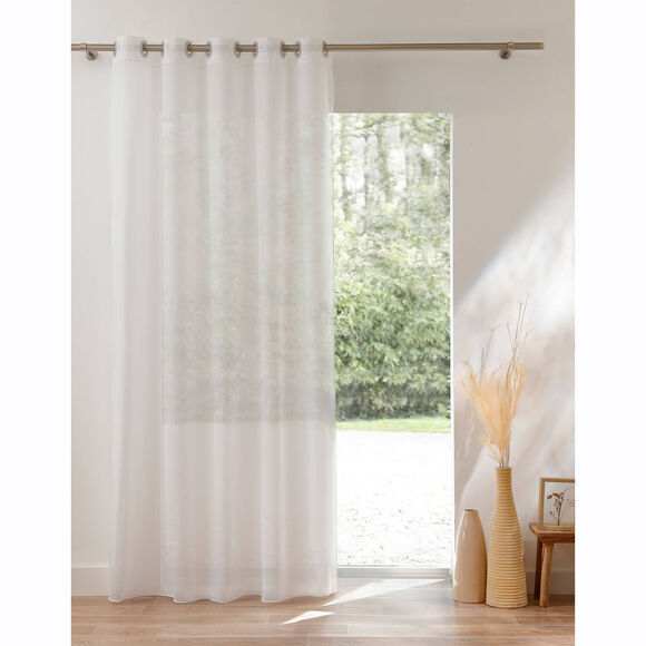 Panneau voile uni finition &oelig;illets (blanc)