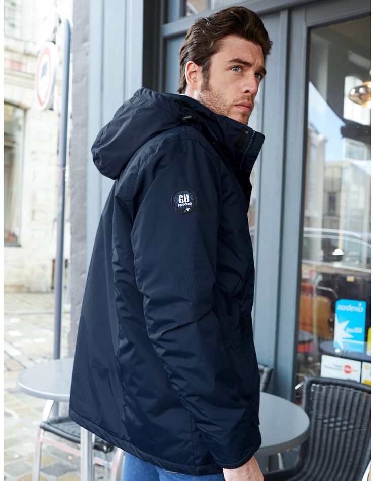 Parka imperméable doublée polaire à capuche (marine) Parka imperméable doublée polaire à capuche (marine)
