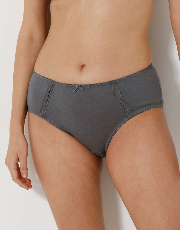 Culotte maxi en coton ajouré - Lot de 2 (aqua + gris) Culotte maxi en coton ajouré - Lot de 2 (aqua + gris)
