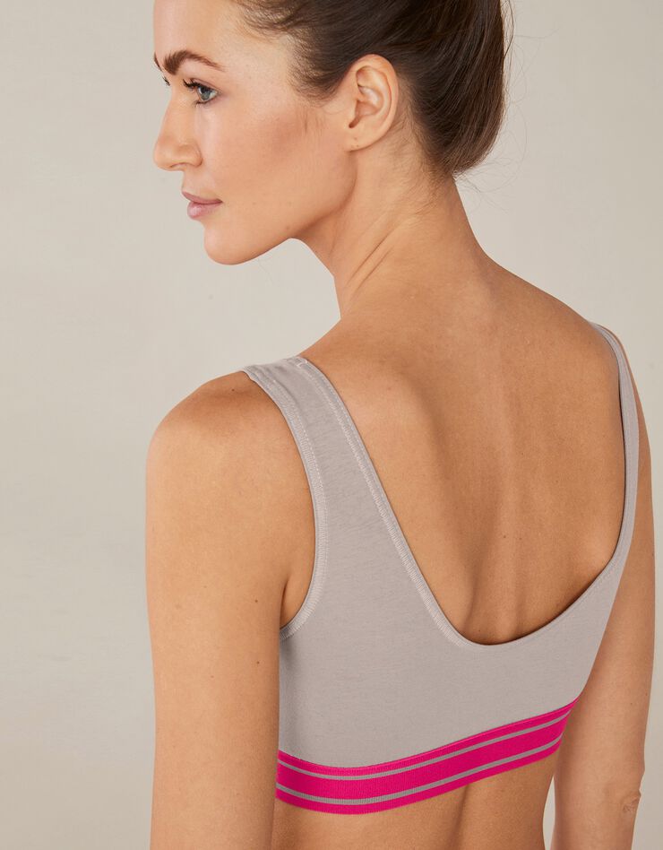 Brassière sport sans armatures - lot de 2 (fuchsia + taupe) Brassière sport sans armatures - lot de 2 (fuchsia + taupe)