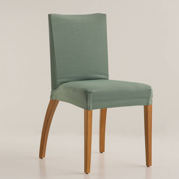Housse chaise unie bi-extensible (amande)