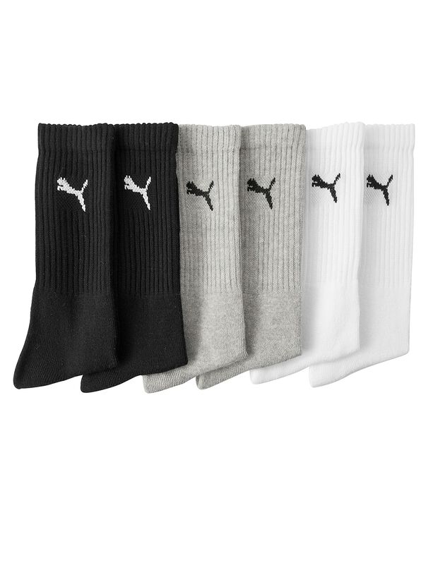 Mi-chaussettes sport - lot de 6 paires gris+blanc+noir (gris + blanc + noir)