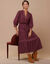 Robe longue imprimée (prune)