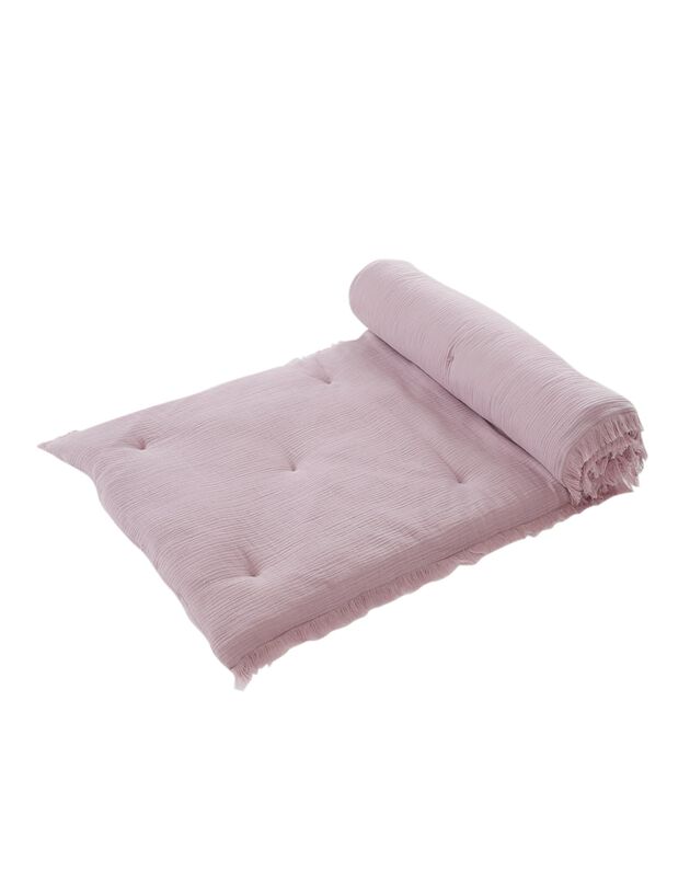 Long coussin de canapé double gaze de coton (parme grisé)
