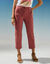 Pantacourt droit stretch (terracotta)