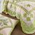Couvre-lit patchwork imprimé fleurs (vert)