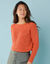 Pull spécial petites, maille perlée (paprika)