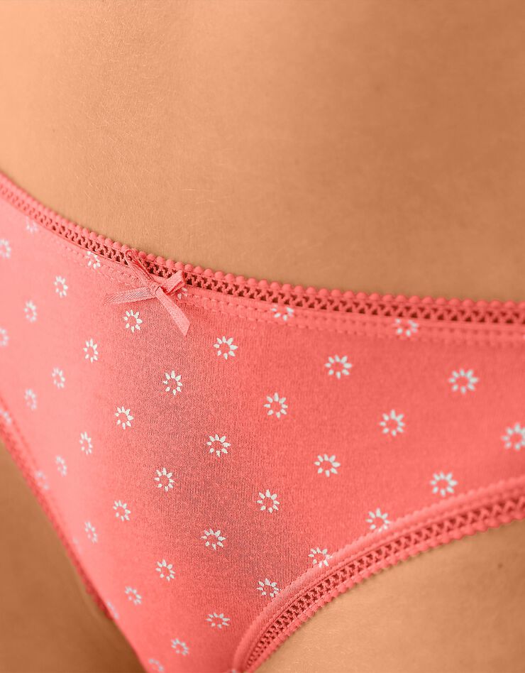 Slip coton imprimé motifs "plage" assortis – Lot de 4 (vert d'eau / corail) Slip coton imprimé motifs "plage" assortis – Lot de 4 (vert d'eau / corail)