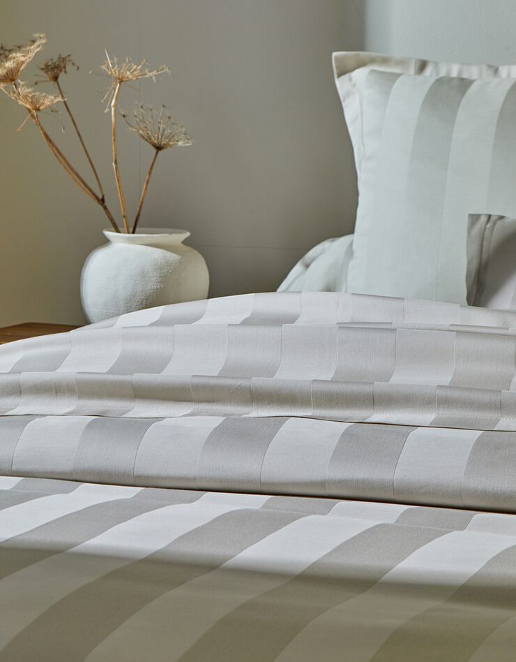 Linge de lit satin rayé (beige clair)