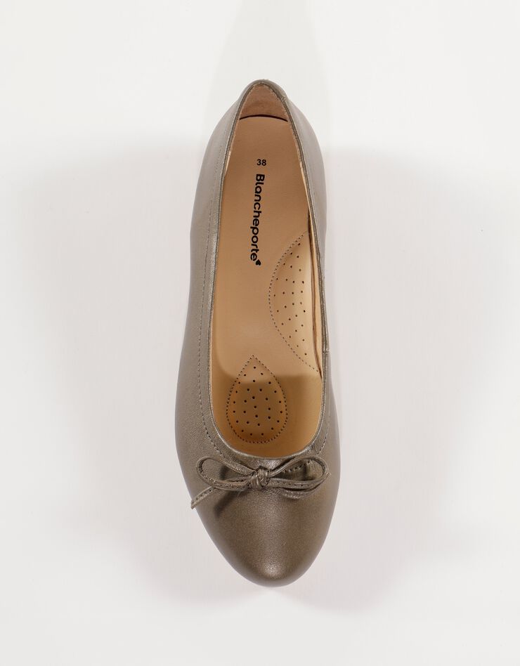 Ballerines plates confort en cuir - bronze (bronze) Ballerines plates confort en cuir - bronze (bronze)