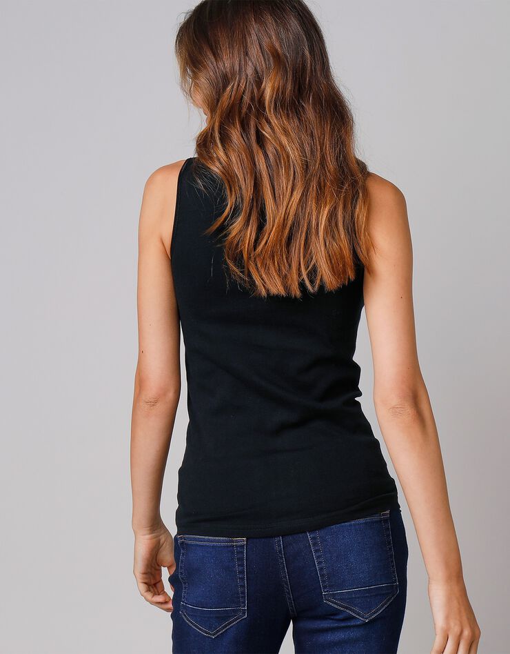 Débardeur coton et dentelle - lot de 2 (noir)