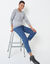 Pull col rond uni, manches longues, toucher doux (gris chiné)