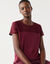 T-shirt manches courtes dentelle (bordeaux)