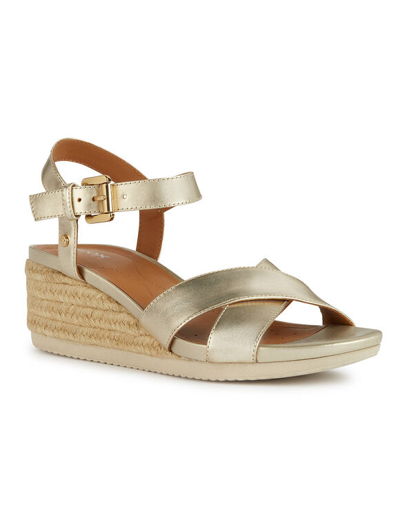 Sandales compens&eacute;es Ischia Corda (dor&eacute;)