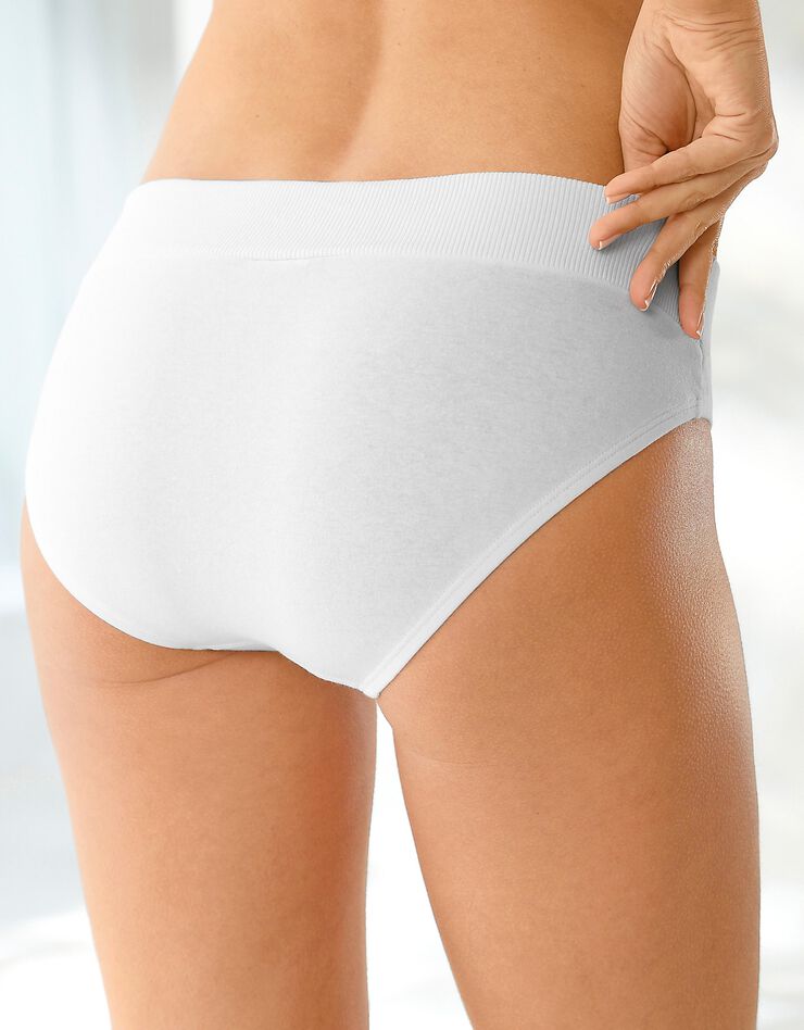 Culotte midi coton stretch ceinture confort - lot de 2 (blanc + noir) Culotte midi coton stretch ceinture confort - lot de 2 (blanc + noir)