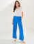 Pantalon large taille haute &agrave; enfiler, cr&ecirc;pe fluide (bleu)