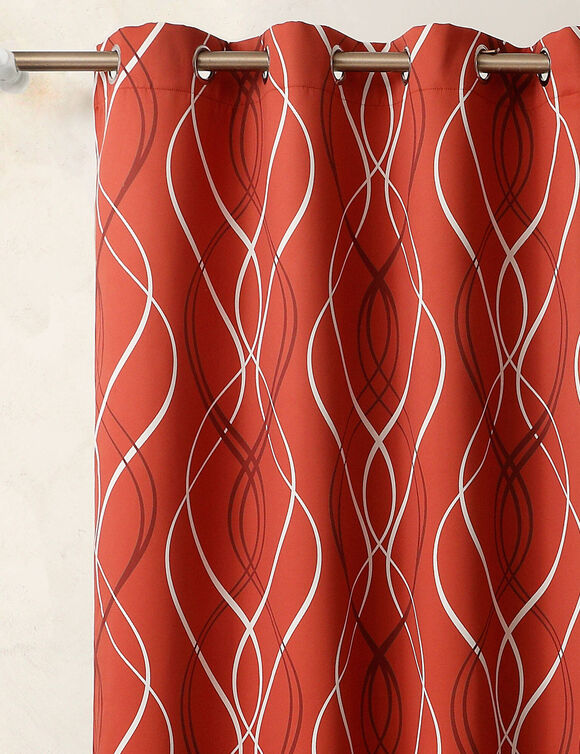 Rideau occultant imprim&eacute; serpentins (terracotta)