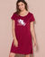 Chemise de nuit courte à manches courtes, imprimé koala (cerise)