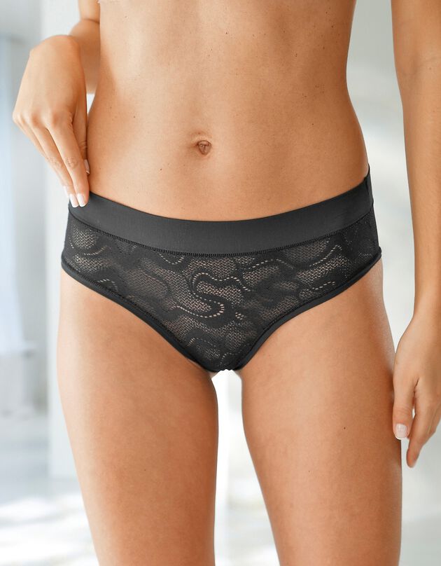 Culotte midi dentelle extensible Go Allround - Lot de 2 (noir)