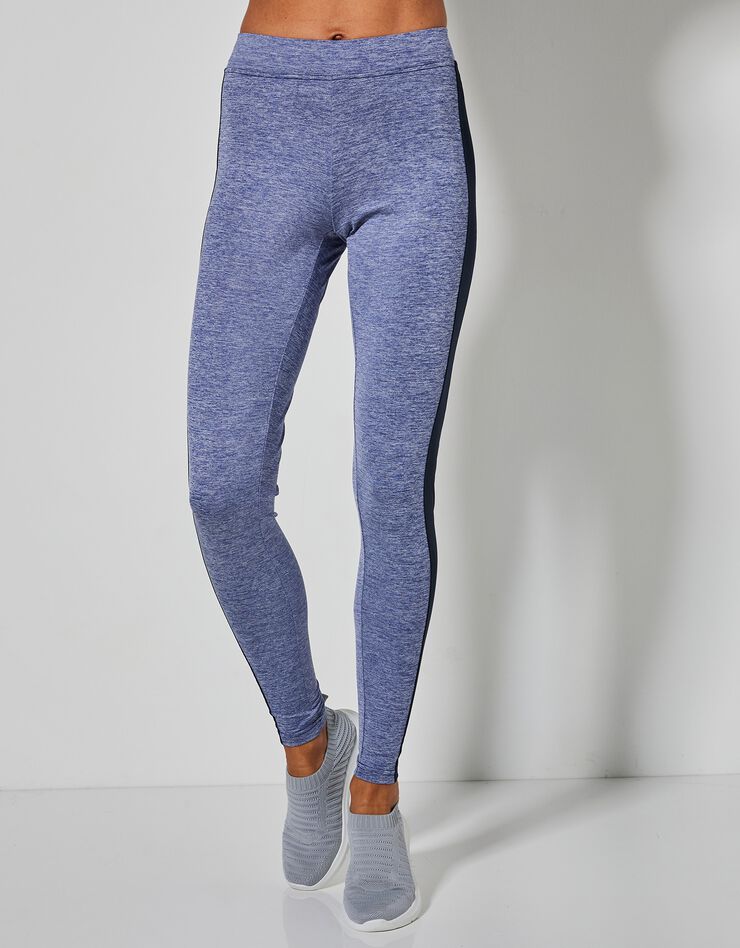 Legging chiné à bande côtés (bleu chiné / marine) Legging chiné à bande côtés (bleu chiné / marine)